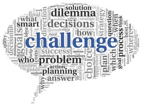 Challenge concept in word tag cloud Illustrazione stock