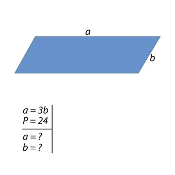 The challenge for finding the sides of the parallelograms 스톡 일러스트