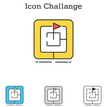 Challenge flat icon design for info graphics and businesses Stock Illustration