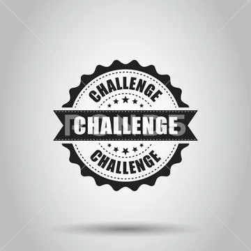 Challenge grunge rubber stamp. Vector illustration on white background. Busin Stock Illustration