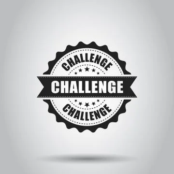 Challenge grunge rubber stamp. Vector illustration on white background. Busin Illustrazione stock