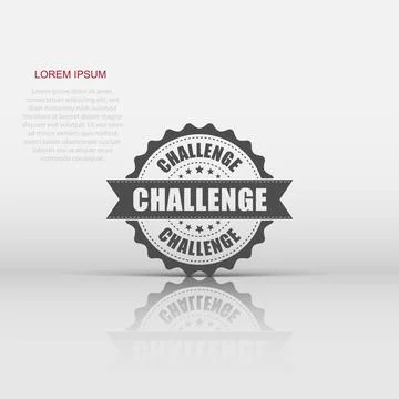 Challenge grunge rubber stamp. Vector illustration on white background. Bus.. Illustrazione stock