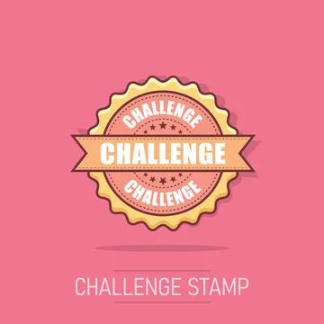 Challenge grunge rubber stamp. Vector illustration on white background. Bus.. Stock Illustration