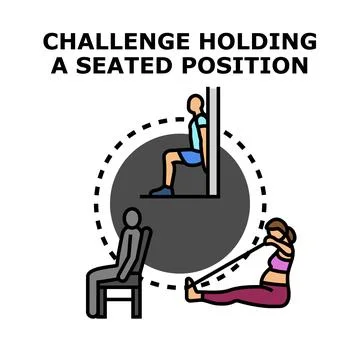 Challenge holding a seated position concept vector Stock Illustration