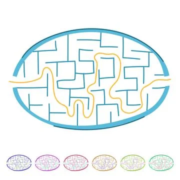 Challenge labyrinth game maze vector cartoon graphic Stock Illustration
