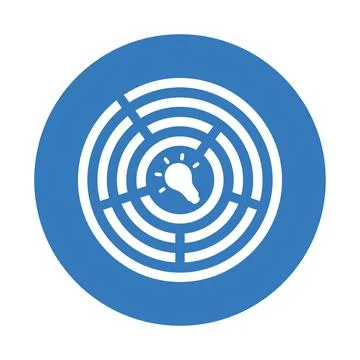 Challenge, maze, solution icon. Blue vector design. Stockillustratie