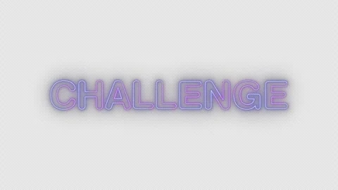 Challenge neon effects, text animation on transparent background Stock Footage 303499142