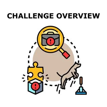 Challenge overview concept with problem solving process Stock Illustration