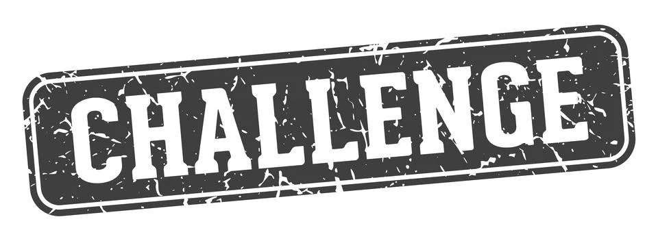 Challenge rectangular sign. challenge stamp Stock Illustration