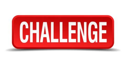 Challenge red 3d square button on white background Stock Illustration
