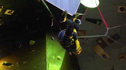 The challenge for rock climbing. Preparing for the mountains. Motivation. Stock Footage 69033517