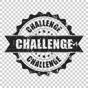 Challenge scratch grunge rubber stamp. Vector illustration on isolated transp イラスト素材
