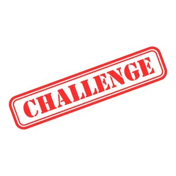 Challenge stamp symbol, label sticker sign button, text banner vector illustr Illustrazione stock