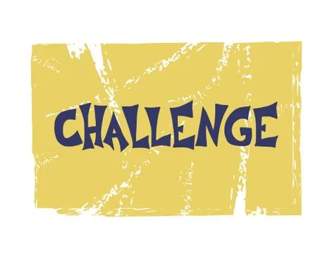 Challenge stylized text emblem. Vector hand drawn word. Stock Illustration
