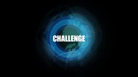Challenge text on creative technology digital earth. Challenge concept glob.. Stock Footage 293483984