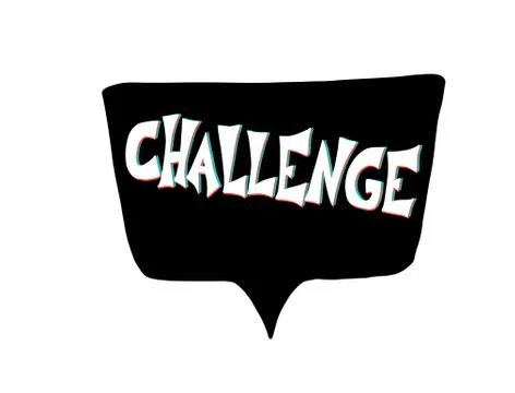 Challenge text on speech bubble. Social media flashmob emblem. Vector illustr Illustrazione stock