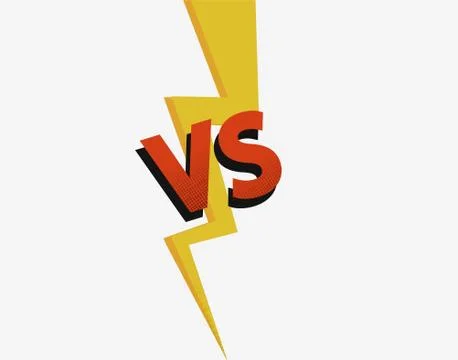 Challenge VS to battle competition. Confrontation between two strong rivals Stock Illustration