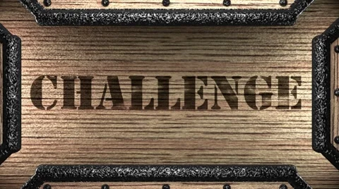 Challenge on wooden stamp Stock Footage 8647754
