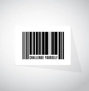 Challenge Yourself barcode upc code sign concept Illustration