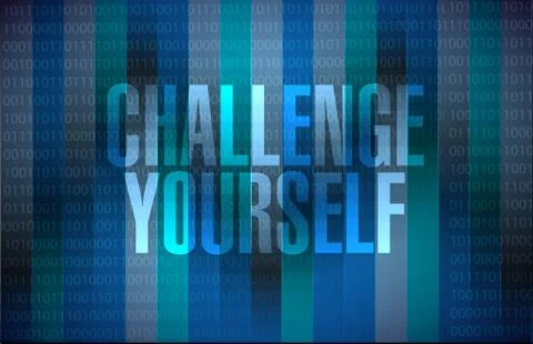Challenge Yourself binary sign concept Illustrazione stock