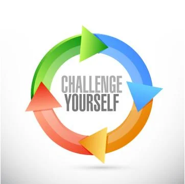 Challenge Yourself cycle sign concept Stock Illustration