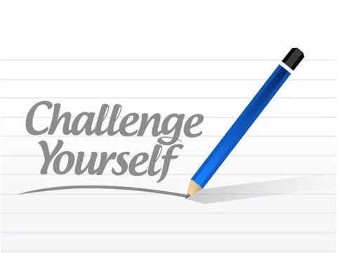 Challenge Yourself message sign concept Illustrazione stock