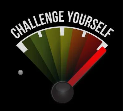 Challenge Yourself meter sign concept Stock Illustration
