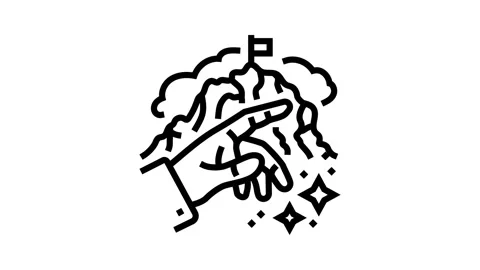 Challenge yourself succes line icon animation Stockbeeldmateriaal 326132338