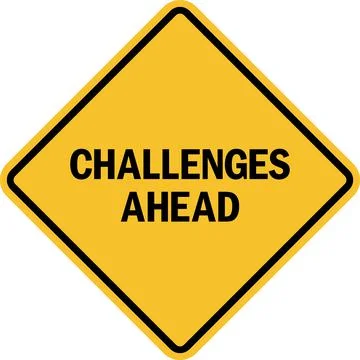 Challenges ahead sign. Stock Illustration