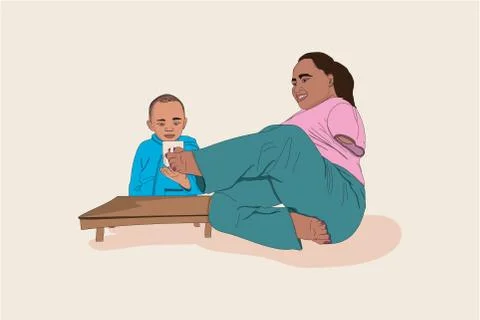 The Challenges Of Being A Disabled Mother Stock Illustration