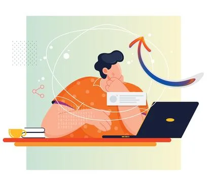 Challenges with Digital Education - Learning Concepts - Illustration Stock Illustration