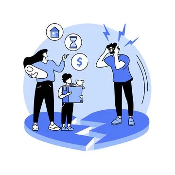 Challenges for divorced dads abstract concept vector illustration. Stock Illustration