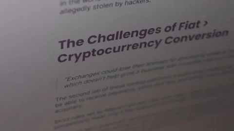 The challenges of Fiat. Cryptocurrency conversion Stock Footage 150269894