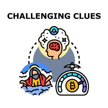 Challenging clues concept thinking problem solving イラスト素材