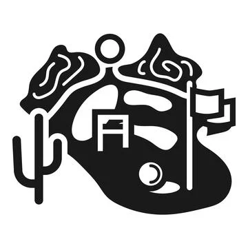 Challenging golf course icon, simple style Stock Illustration