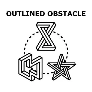 Challenging impossible shapes creating visual paradox concept Stock Illustration