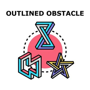 Challenging impossible shapes creating visual paradox concept Stock Illustration