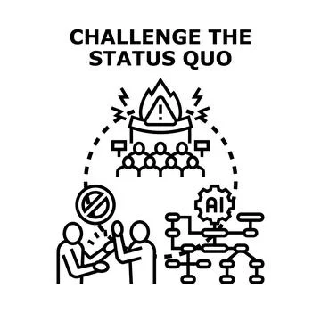 Challenging the status quo with new ideas and ai Stock Illustration