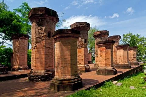 Cham Tower - one of the ancient architecture in Vietnam Stock Photos