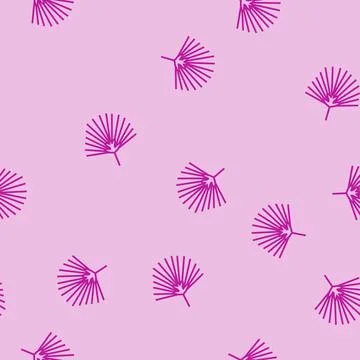 Chamaerops tropical leaf line seamless pattern Stock Illustration