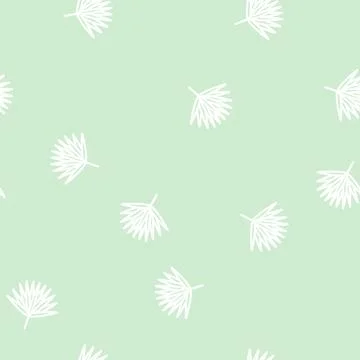 Chamaerops tropical leaf line vector seamless pattern イラスト素材