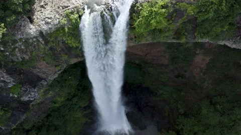 Chamarel Waterfall At Mauritius Aerial Shot Stock Footage 199826751