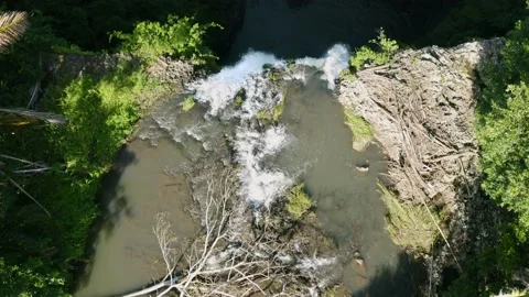Chamarel Waterfall At Mauritius Aerial Shot Stock Footage 199834007