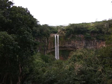 Chamarel Waterfall in Mauritius Stock Photos