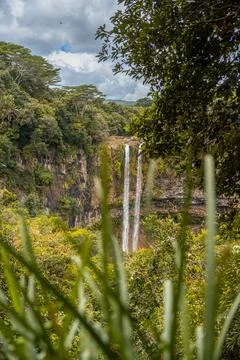 Chamarel waterfall in Mauritius - viewpoint Stock Photos