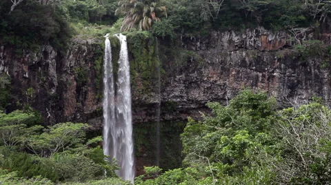 Chamarel waterfalls in Mauritius Stock Footage 50142454