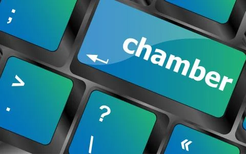 Chamber button on computer pc keyboard key Illustrazione stock