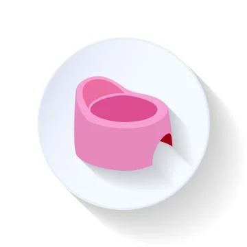 Chamber pot flat icon Stock Illustration