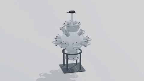 Chamber vacuum 3d loop white background 3D animation seamless loop Stock-Footage 341851847
