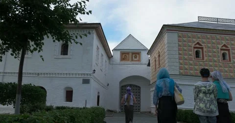 Chambers of the Romanov boyars in the Holy Trinity Ipatiev monastery. Kostroma Stock Footage 64591585
